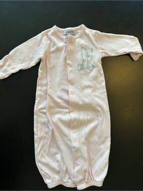 Light Pink Infant Sleep Sack with Blue Monogram - Magnolia Baby